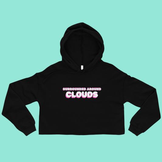 Surrounded Around Clouds Women’s Cropped Hoodie – Stylish & Trendy Streetwear