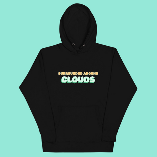 Surrounded Around Clouds Unisex Hoodie – BLACK