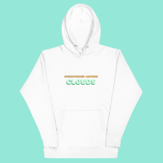 Surrounded Around Clouds Unisex Hoodie – White